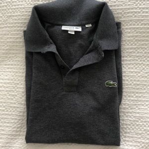 Lacoste Men's Size FR5 - L Navy Polo Shirt Short Sleeve Collared Slim Fit